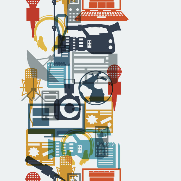 无缝模式与新闻图标。图片下载