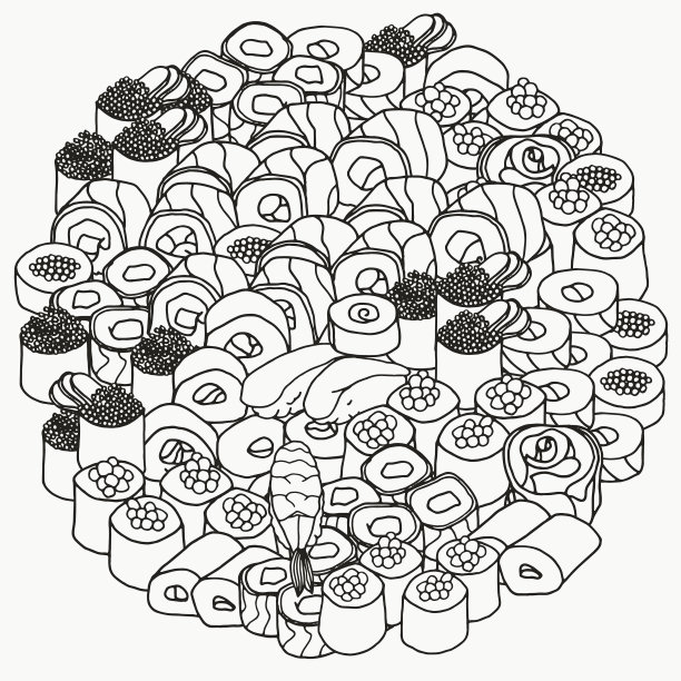 日本套餐寿司，卷。图片下载