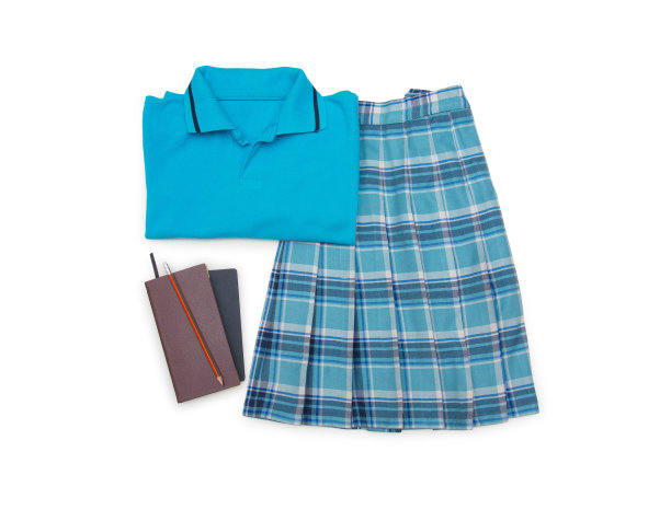 衣服的学生。不同的物体在白色背景上。图片下载