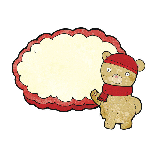 戴着帽子的卡通熊图片下载