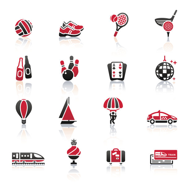 娱乐，度假和旅游，图标集图片下载