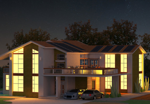 渲染晚上房子图片下载