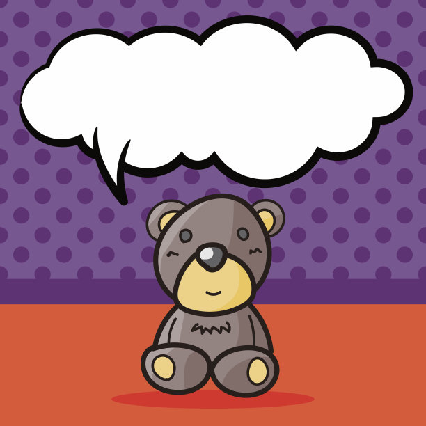 泰迪熊彩色涂鸦，语音泡泡图片下载