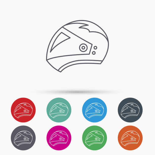 摩托车头盔图标。骑自行车运动的迹象。图片下载