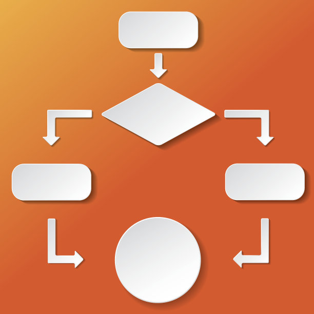 流程图纸标签橙色背景图片下载