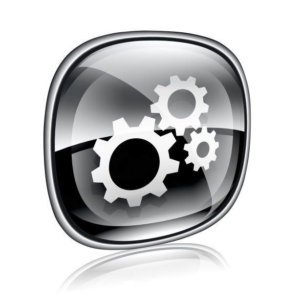 工具图标黑色玻璃，孤立在白色背景图片下载