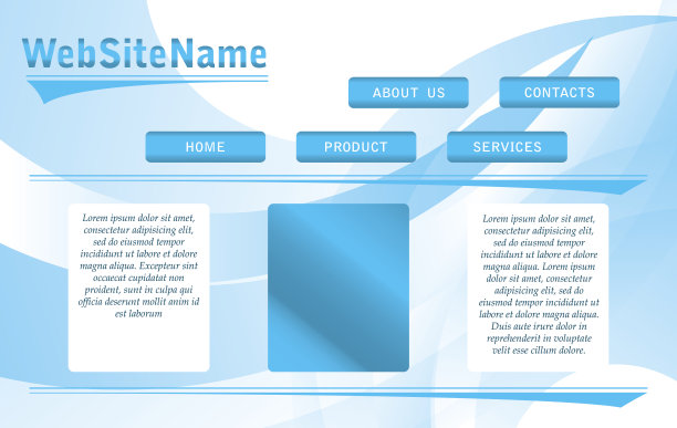 摘要蓝白色网站模板-向量图片下载