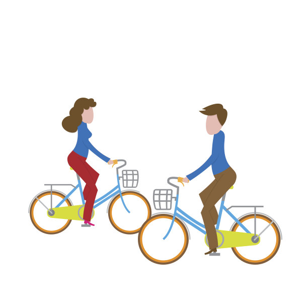 骑自行车的人们图片下载