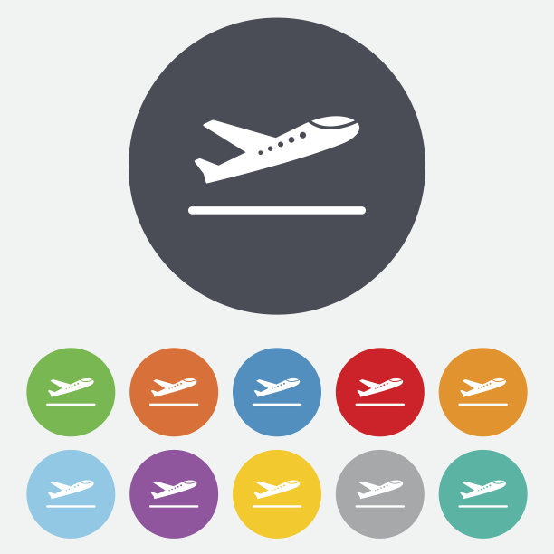 飞机起飞图标。飞机运输的象征。图片下载