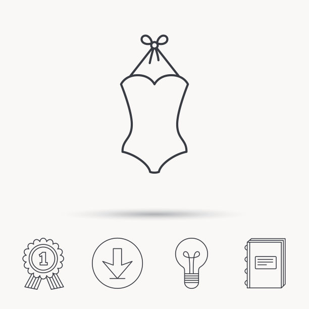 泳装图标。妇女泳装的迹象。图片下载