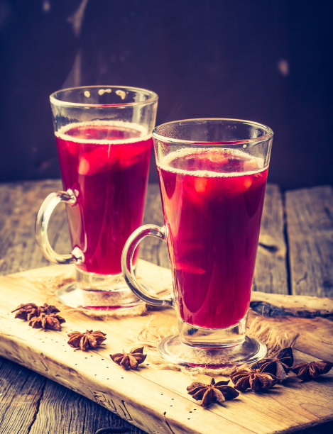 热红酒酒杯的复古照片图片下载