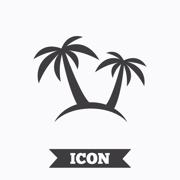 棕榈树标志图标。旅游行程的象征。图片下载