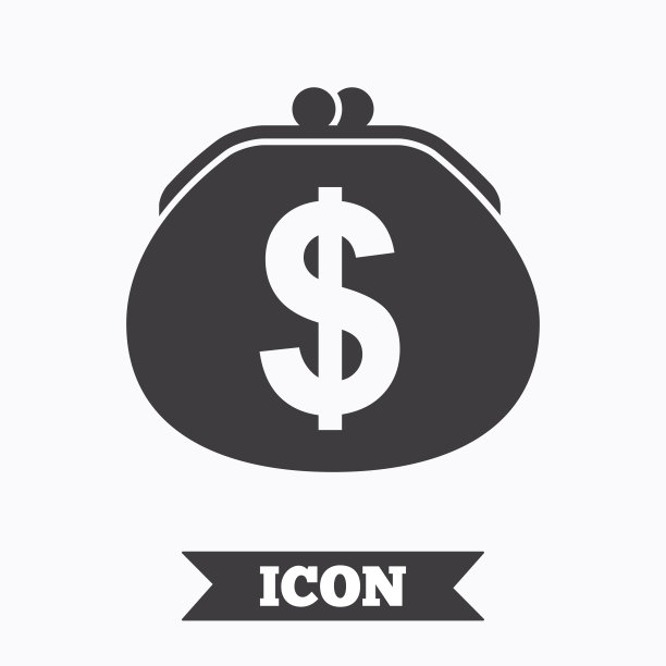 钱包美元标志图标。现金袋的象征。图片下载