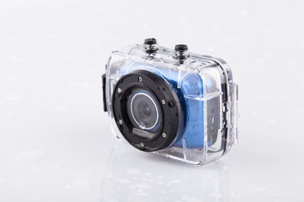 水下塑料防水壳的行动相机图片下载