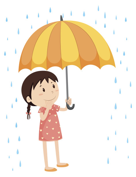 雨中拿着伞的女孩图片下载