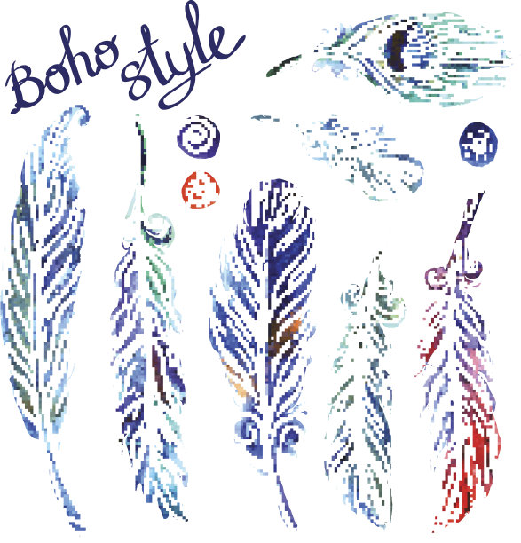 水彩插画的羽毛图片下载