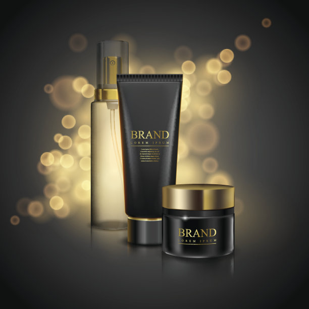 黑色系列化妆品模板图片下载