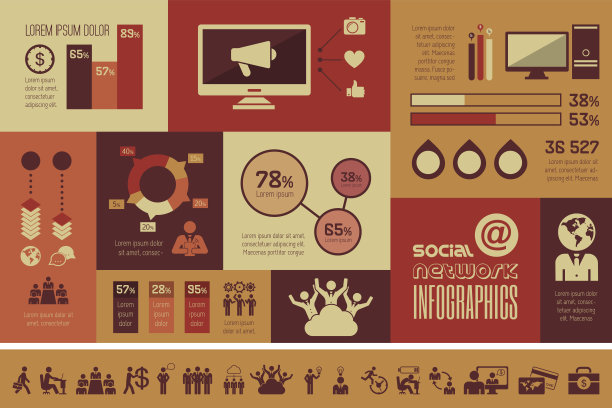 社交媒体信息图表模板。图片下载