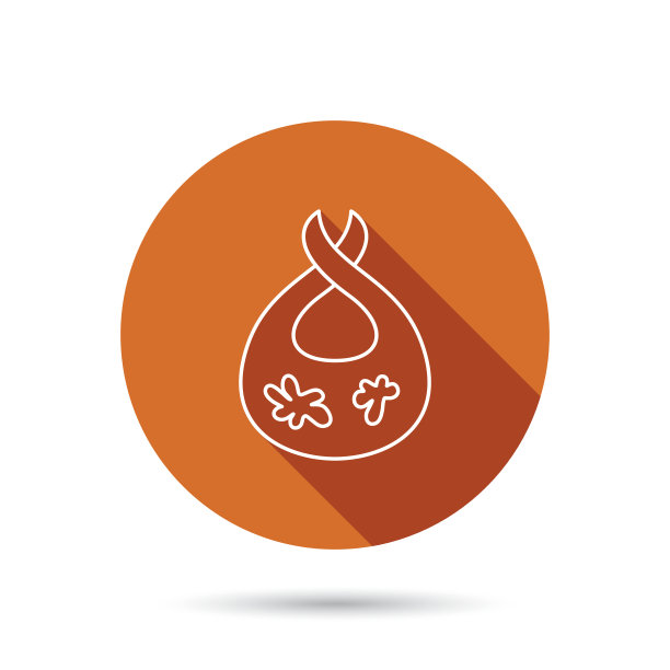 带脏点的围嘴图标。婴儿衣服的迹象。图片下载