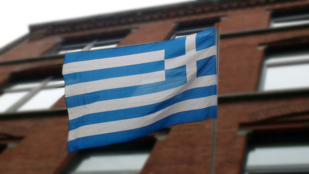 飘扬的希腊国旗图片下载