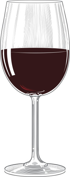 复古雕刻风格的红酒酒杯图片下载