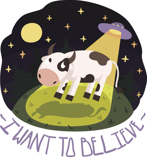 我想相信向量(背景)与斗篷和UFO图片下载