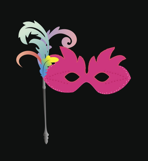 逼真的插图狂欢节面具与钻石图片下载