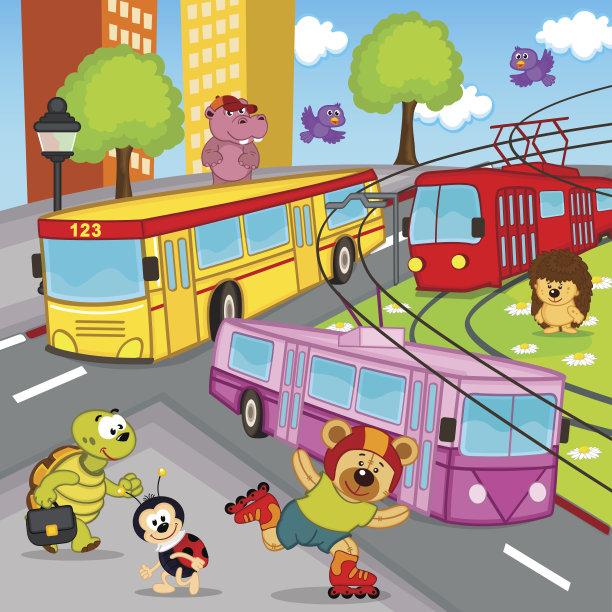 动物无轨电车图片下载