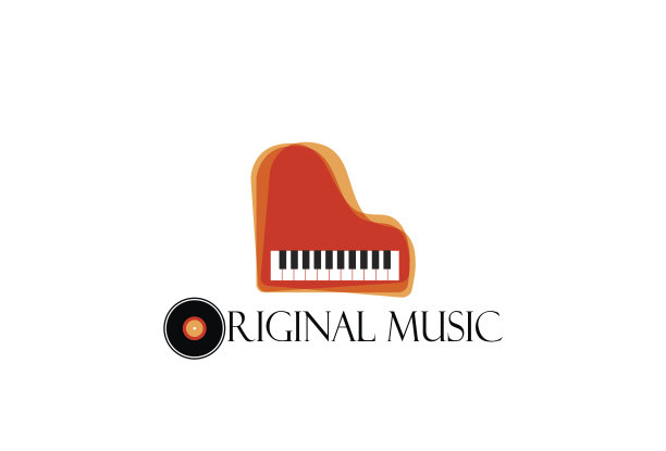 橙色音乐钢琴标志图片下载