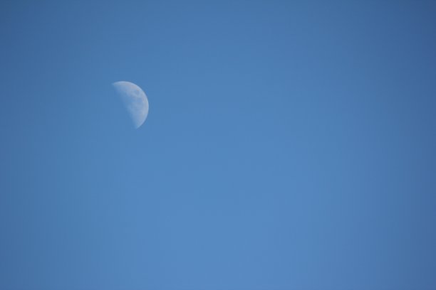 月亮在晴朗的蓝天图片下载