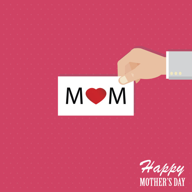 人的手拿着母亲节卡片。图片下载