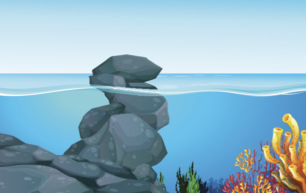 海底岩石的场景图片下载