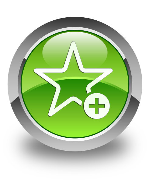 添加到最喜欢的图标光滑的绿色圆形按钮图片下载