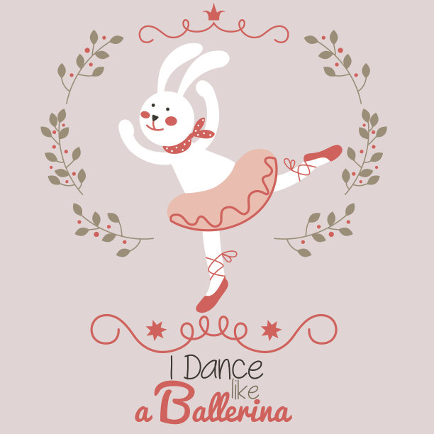 可爱的矢量卡-小芭蕾舞者图片下载