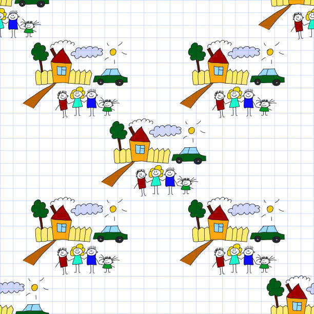 无缝彩色矢量图案图片下载