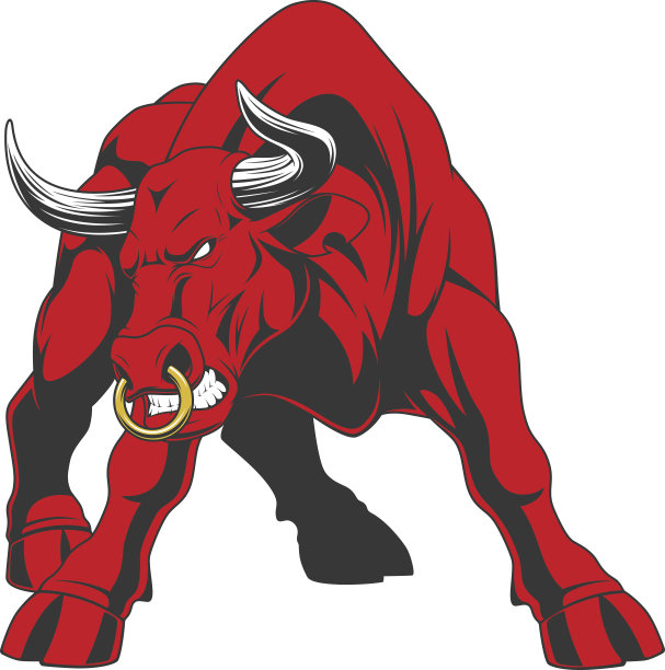 凶猛的公牛攻击图片下载