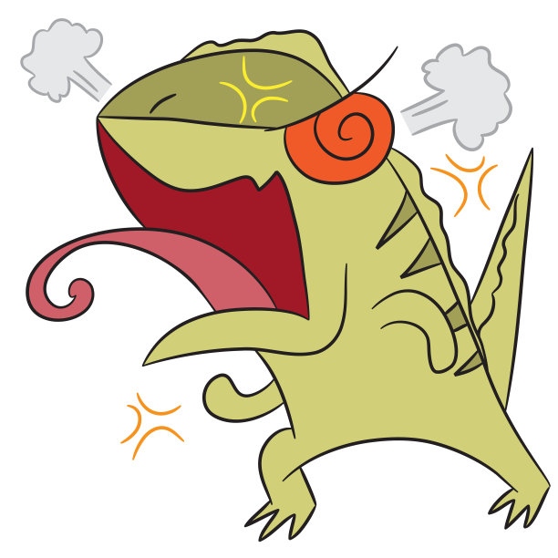 卡通画愤怒的蜥蜴图片下载