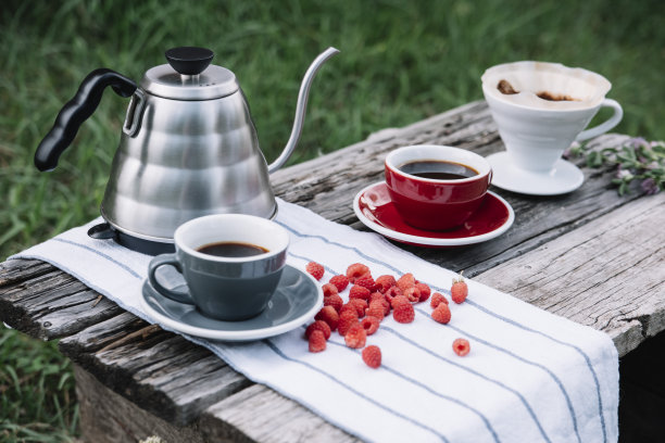 夏日户外野餐在古老的乡村桌子上图片下载