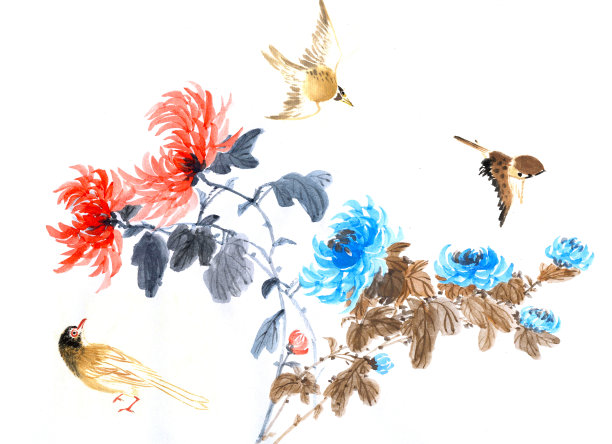 菊花和动物图片下载