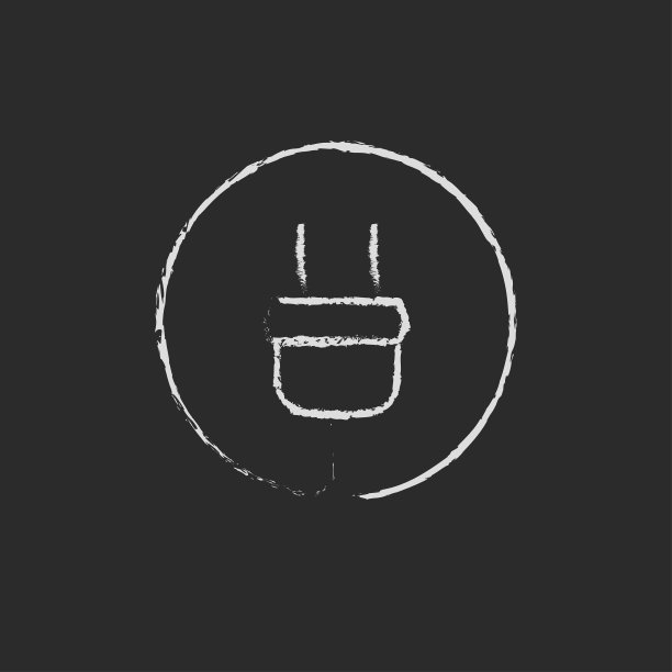 电插头图标用粉笔画图片下载