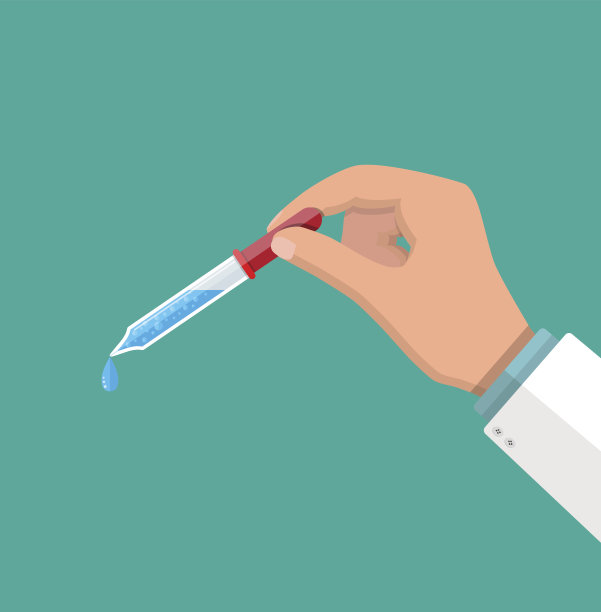 移液管与滴在手上的医生。图片下载