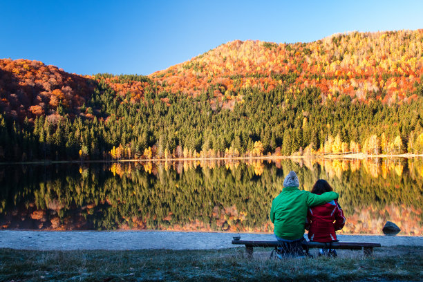 湖边的年轻夫妇1图片下载