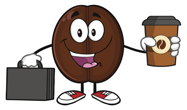 商人咖啡豆拿着公文包图片下载