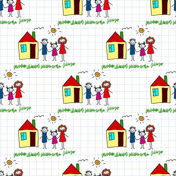 无缝彩色矢量图案图片下载