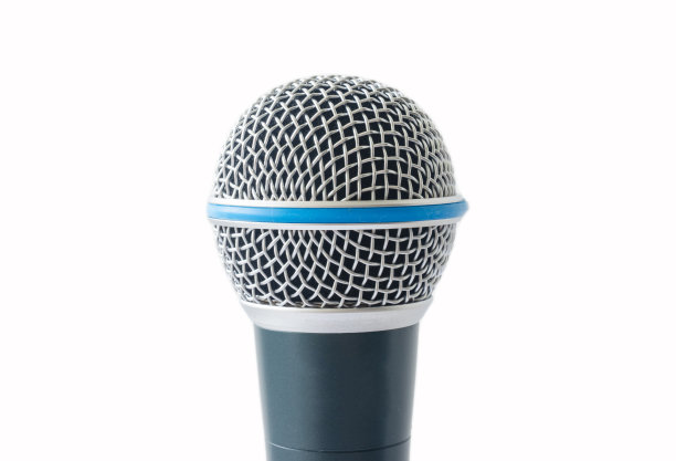 金属体麦克风隔离在白色背景图片下载