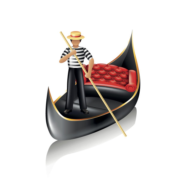 威尼斯贡多拉隔离载体图片下载