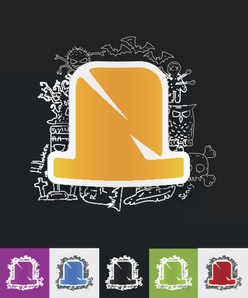 带有手绘元素的墓碑纸贴纸图片下载