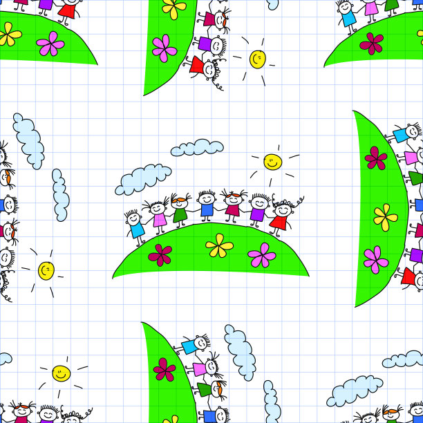 无缝彩色矢量图案图片下载