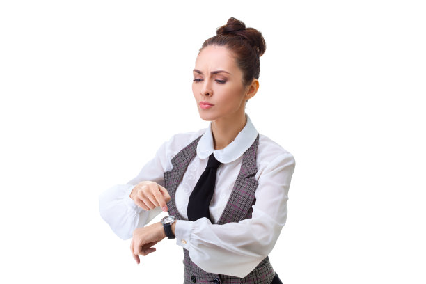 迷人的女商人与手表图片下载