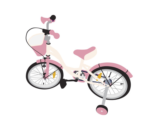 儿童自行车。孤立的图片下载